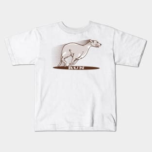 Greyhound running Kids T-Shirt